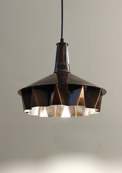 Pintuck Lamp 01 - Antique Copper Finish by Sahil & Sarthak
